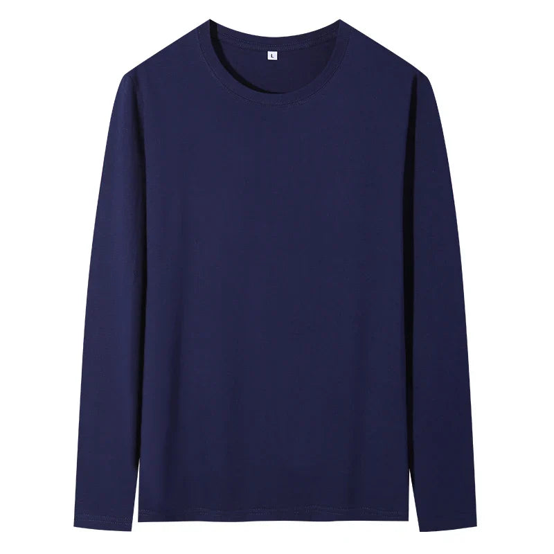 maoxiangshop New Base Shirts Spring Summer Mens O-Neck T-Shirt Long Sleeve T Shirt Male Solid Tshirt Man Clothing Tshirt Men Tops Tees