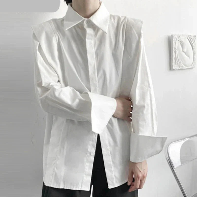 maoxiangshop 2024 Men Shirt Brand Lapel Long Sleeve Fashion Casual Men Clothing Solid Color Streetwear Button Leisure Camisas S-5XL