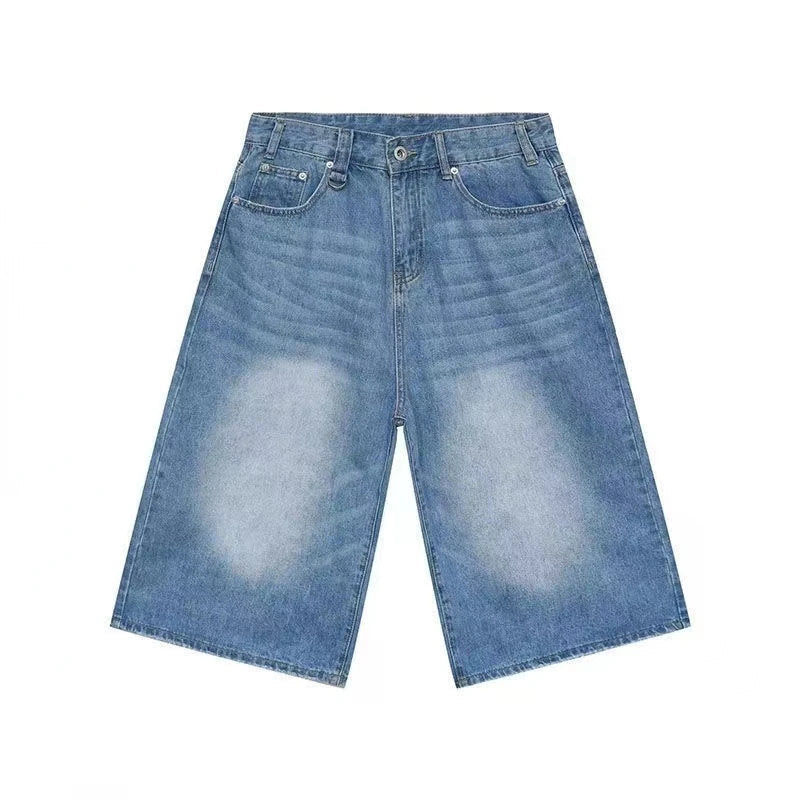 Y2k Retro Women Low Rise Jorts Brushed Black Wash Cropped Baggy Jeans Wide Leg Frayed Denim Short Pants Acubi Fashion