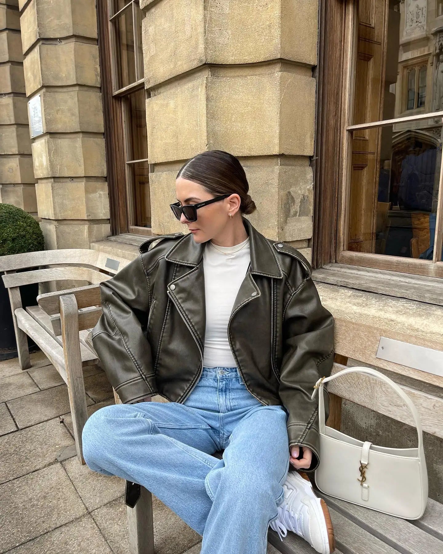 maoxiangshop - Spring Autumn Women Faux Pu Leather Short Jacket with Belt Motorcycle Biker Female Zipper Lapel Loose Coat Outwear