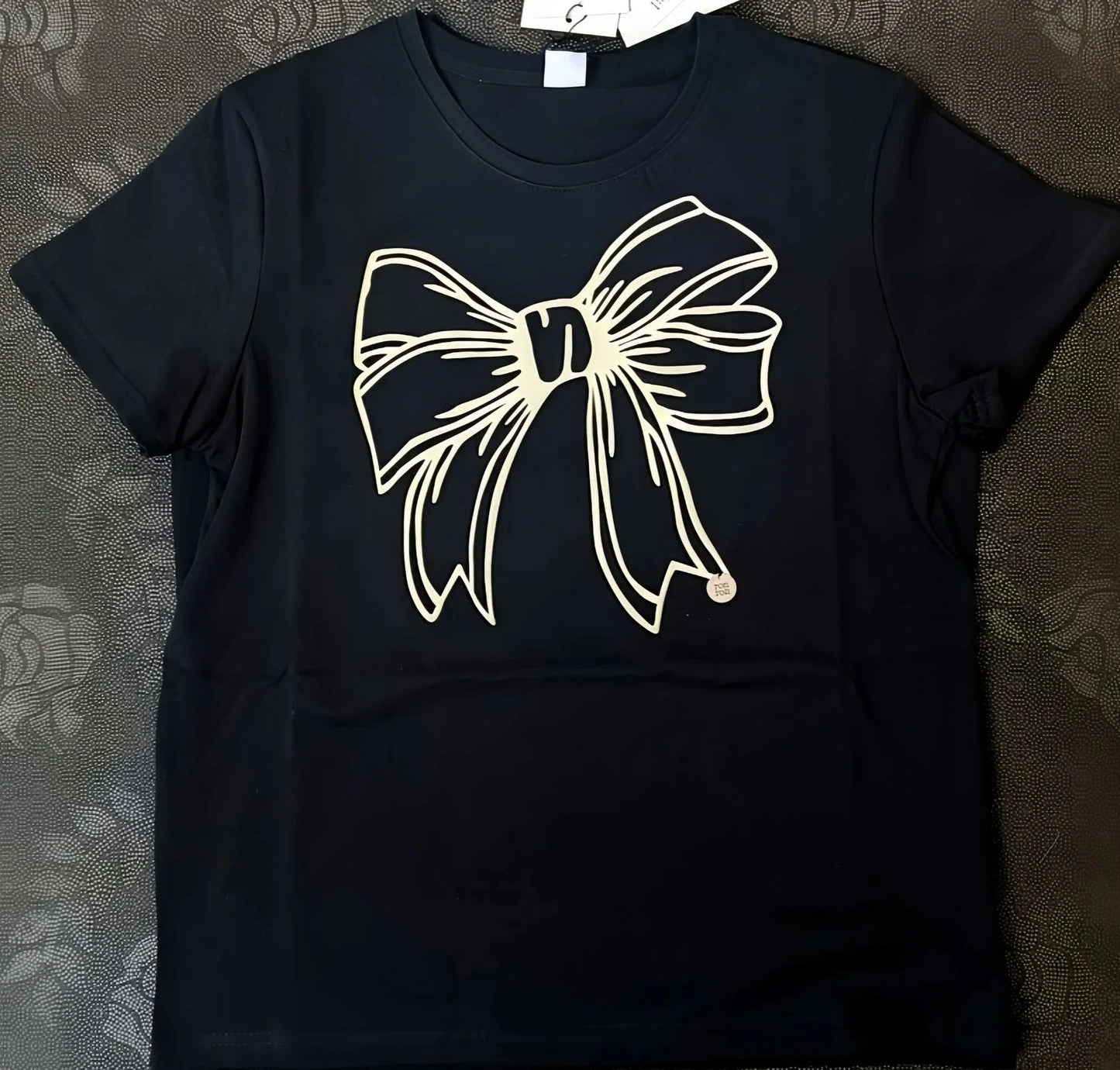 maoxiangshop - Large Bow Print Cute Women T-shirts Short Sleeve O-neck Loose Sweet Summer Tees Cotton 2024 New Fashion Korean Chic Tops Woman