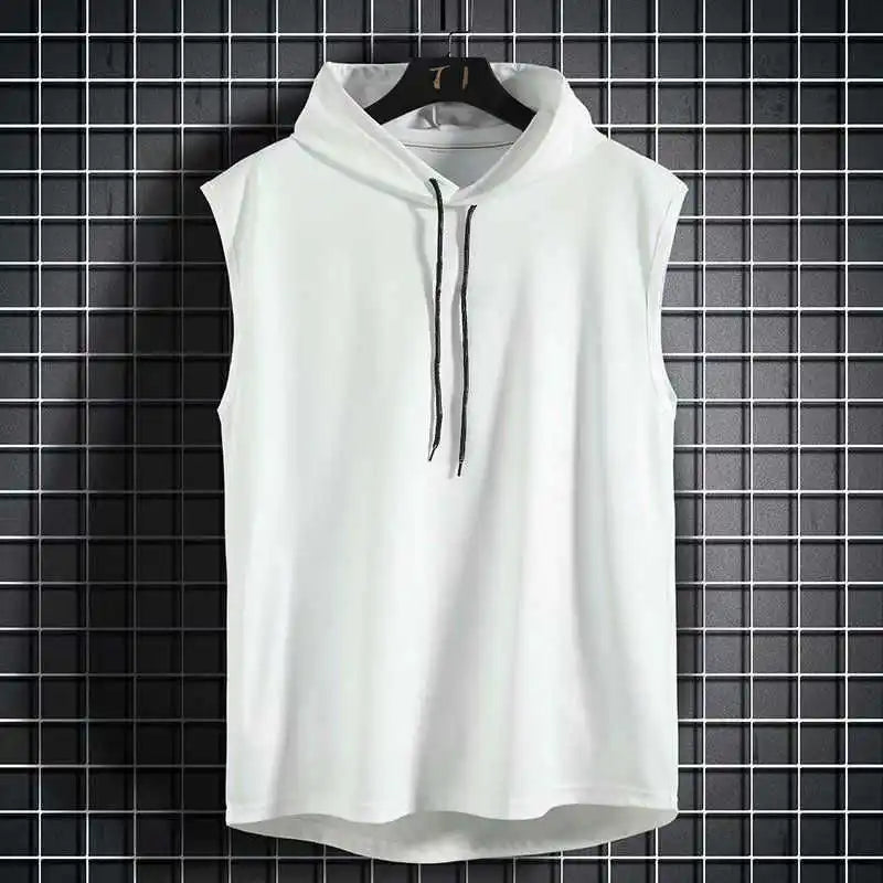 maoxiangshop 2024 Brand New Men's Tank Tops Vest Sleeveless Tees For Male Hooded Man Vests Tops Hip Hop Men Tank Top T shirt