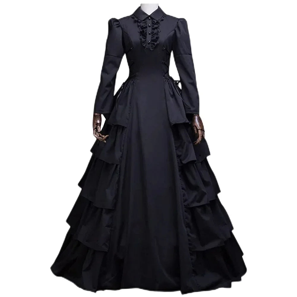 maoxiangshop - Halloween Costumes for Women Medieval Victorian Dress Halloween Renaissance Gothic Lace Queen Princess Dress