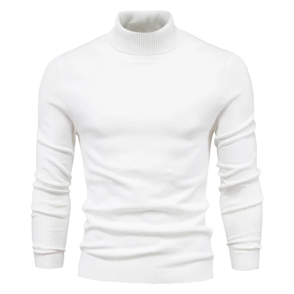maoxiangshop New Winter Turtleneck Thick Mens Sweaters Casual Turtle Neck Solid Color Quality Warm Slim Turtleneck Sweaters Pullover Men