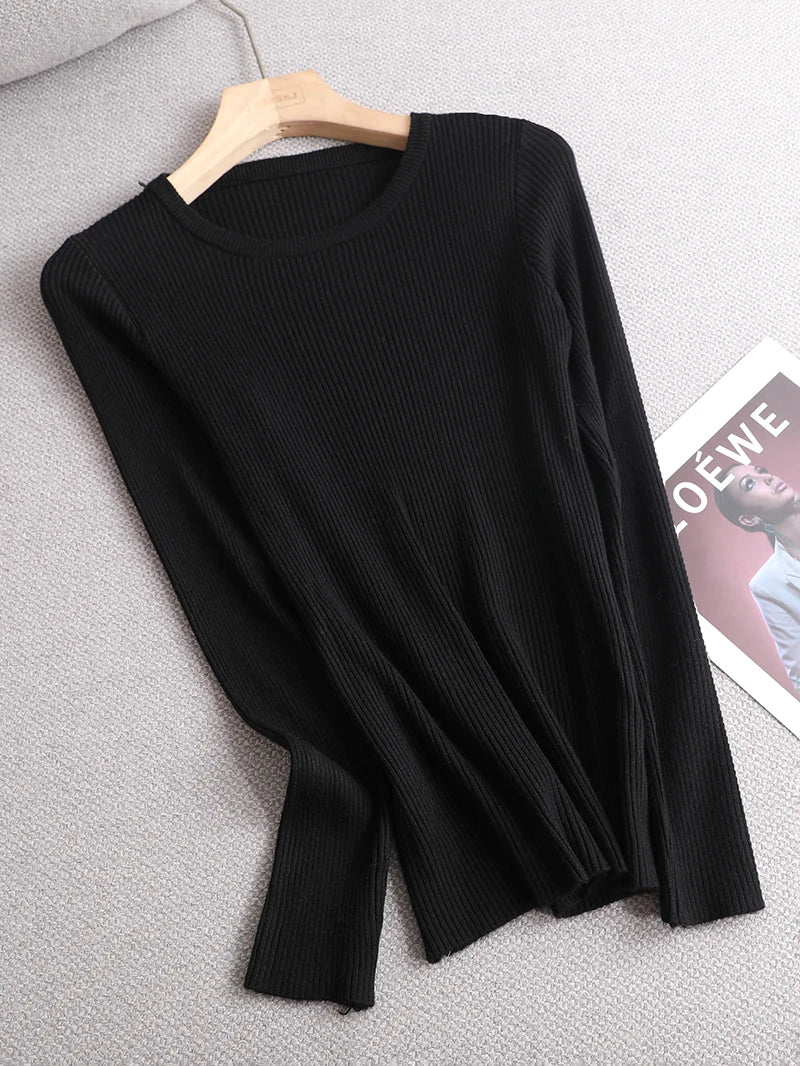 maoxiangshop winter clothes Knitted woman sweaters Pullovers spring Autumn Basic women's jumper Slim women's sweater cheap pull long sleeve