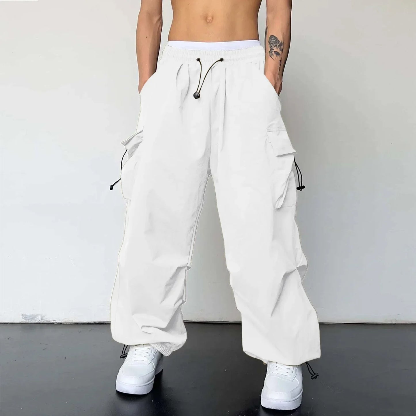 maoxiangshop Streetwear Spring Summer Cargo Pants Men Multi-pocket Harajuku Fashion Casual Men's Jogger Pants Wide Leg Loose Hip Pop Pants