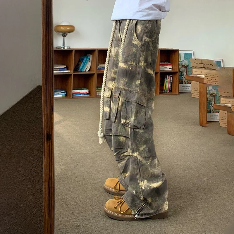 Camouflage Cargo Pants Men Oversize Camo Trousers Male Loose Casual Vintage Streetwear Hip Hop Safari Style