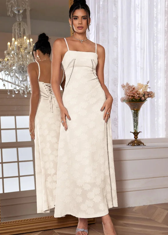 See Through Beach Spaghetti Maxi Dress For Women Plunge Shoulder Floral Mesh Patchwork Long Holiday Dress Femme