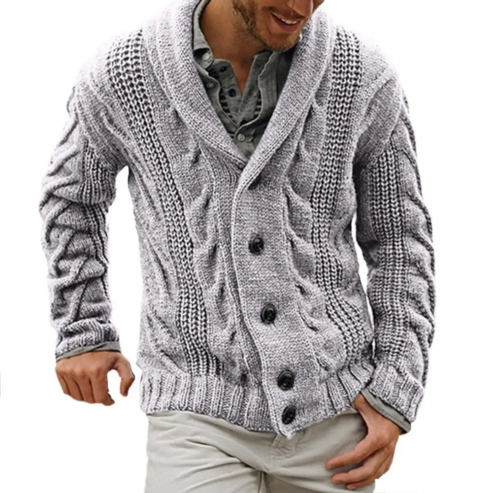 maoxiangshop Men Sweater Jacket Cotton Blend Button Closure Men Knitwear Long Sleeve Fashion Cardigan Sweater For Autumn Winter