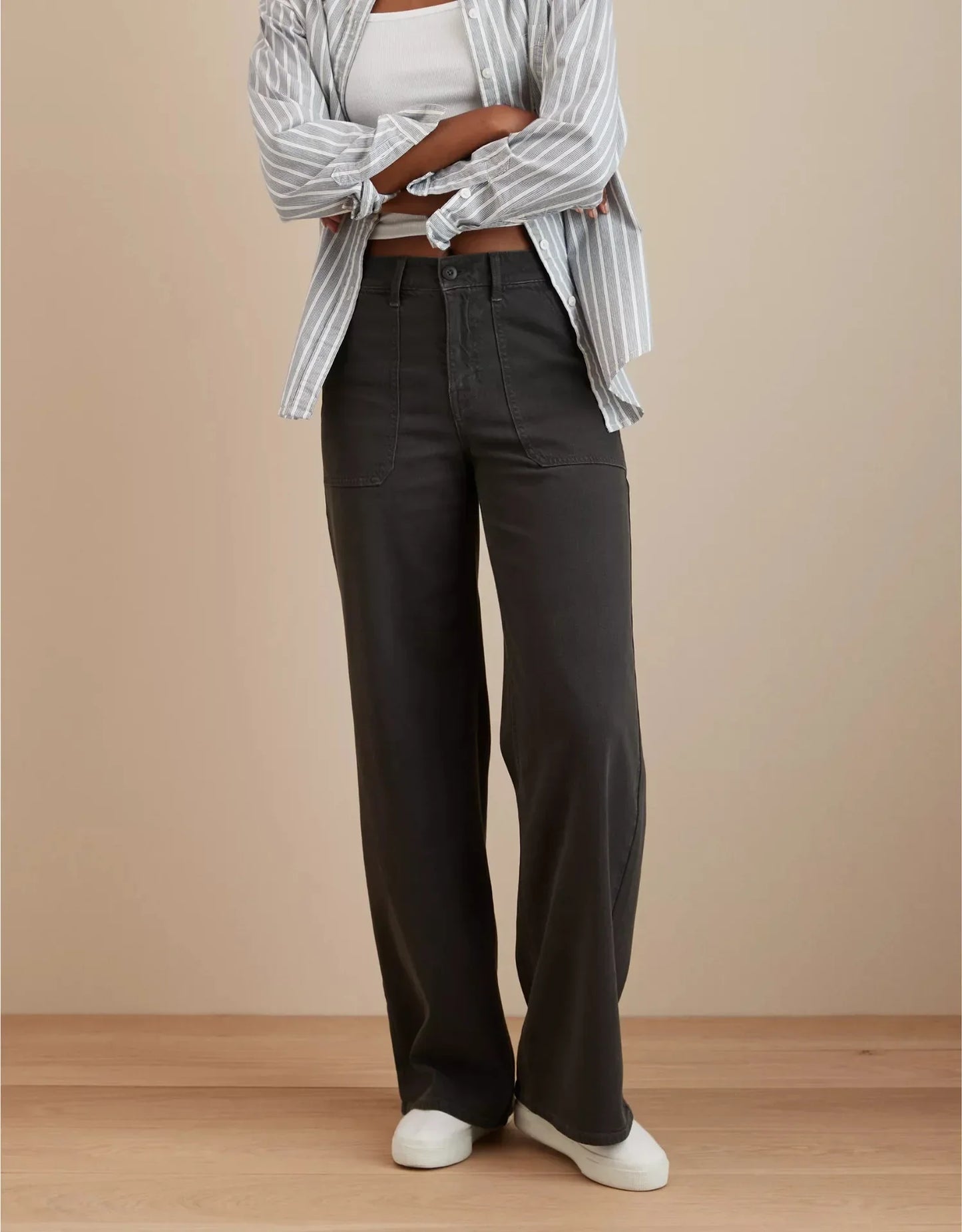 maoxiangshop - Autumn New Loose Straight Leg Pants for Women Solid Corduroy Pants Women's Casual Pants