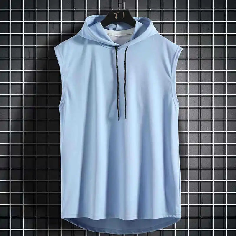 maoxiangshop 2024 Brand New Men's Tank Tops Vest Sleeveless Tees For Male Hooded Man Vests Tops Hip Hop Men Tank Top T shirt