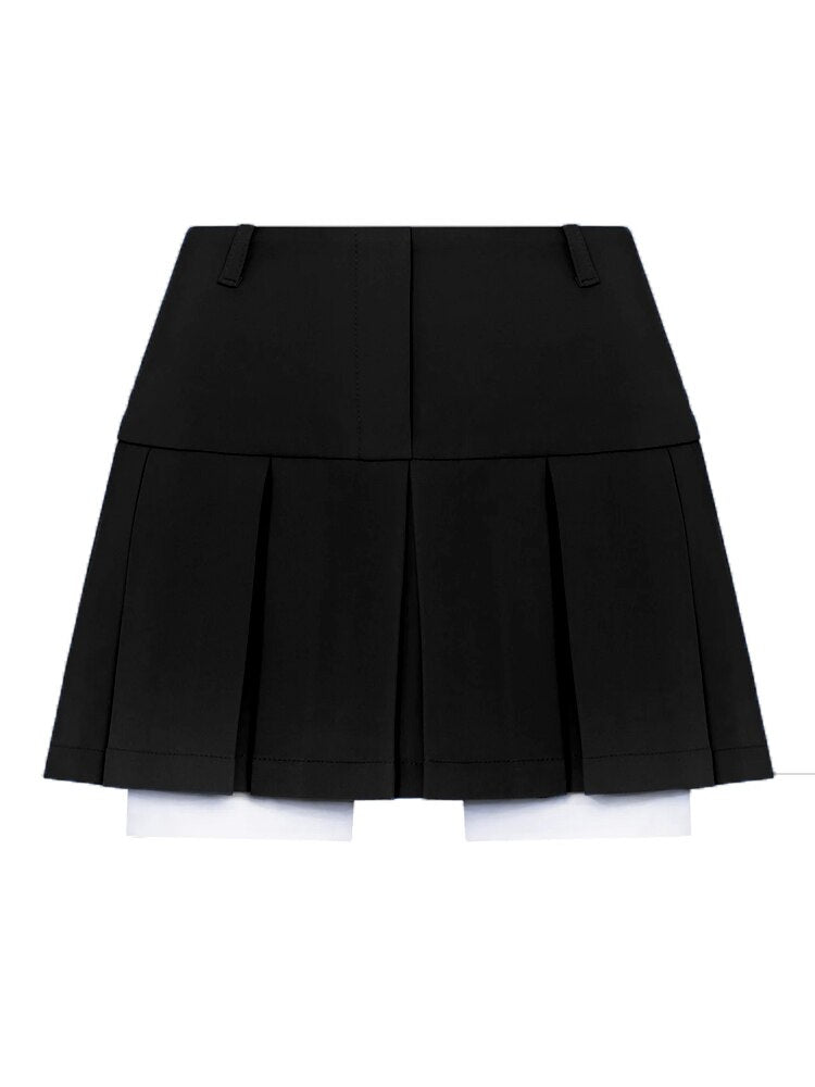 Taruxy Fall Women Blazer Suit Two Piece Sets Turn-down Collar Blazers Tops And Pleated Skirts Femme High Street Y2K Outfits