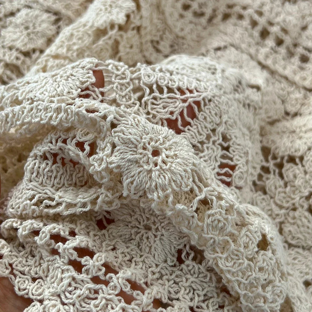 maoxiangshop Bohemian Beach Style Summer Dress Women Crochet Hollow Out Female Dresses Spaghetti Strap Sleeveless Vestidos De Mujer