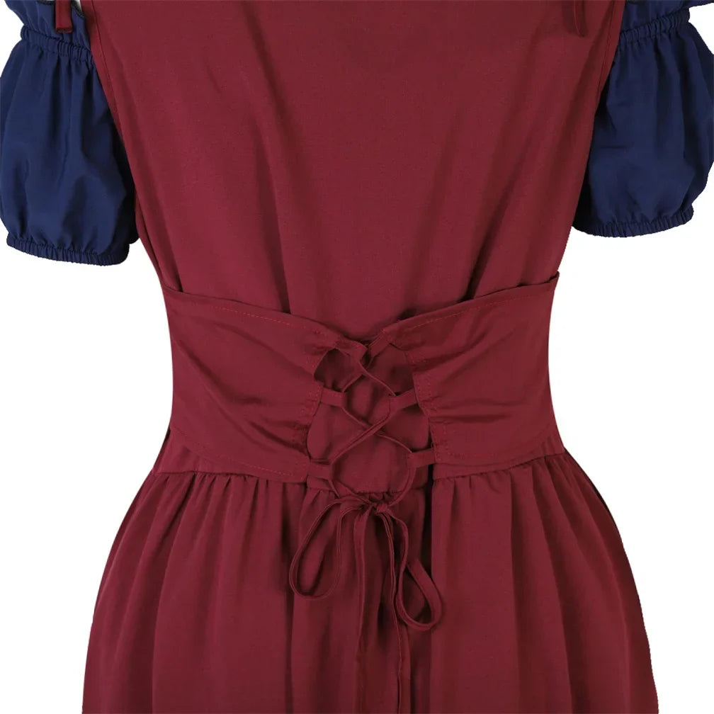 maoxiangshop - Renaissance Dress for Women Irish Medieval Dresses Victorian Female Costumes Halloween Cosplay Costume Masquerade Party Outfits