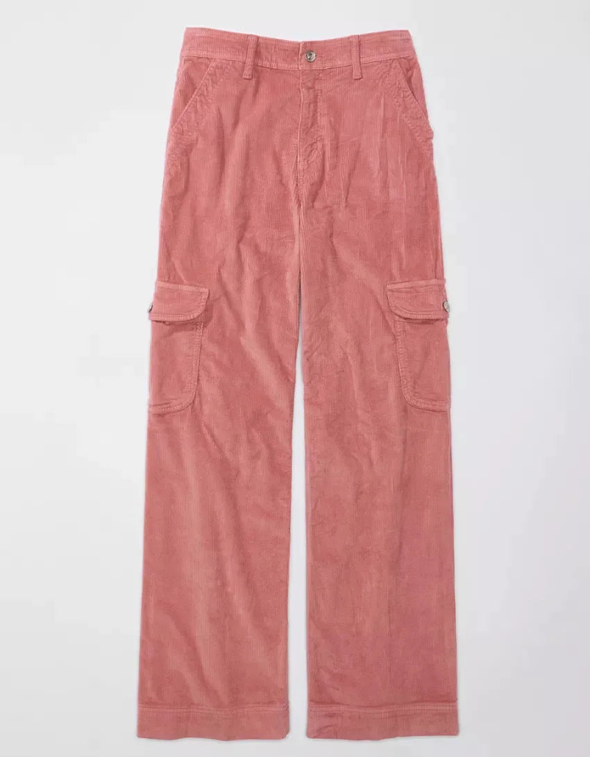 maoxiangshop - Autumn New Loose Straight Leg Pants for Women Solid Corduroy Pants Women's Casual Pants
