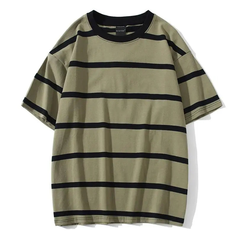 maoxiangshop Mew Men T Shirt Color Block Print 3 Color Optional Tee Shirts Simple High Street Basic All Match Cargo Tops Mens Streetwear