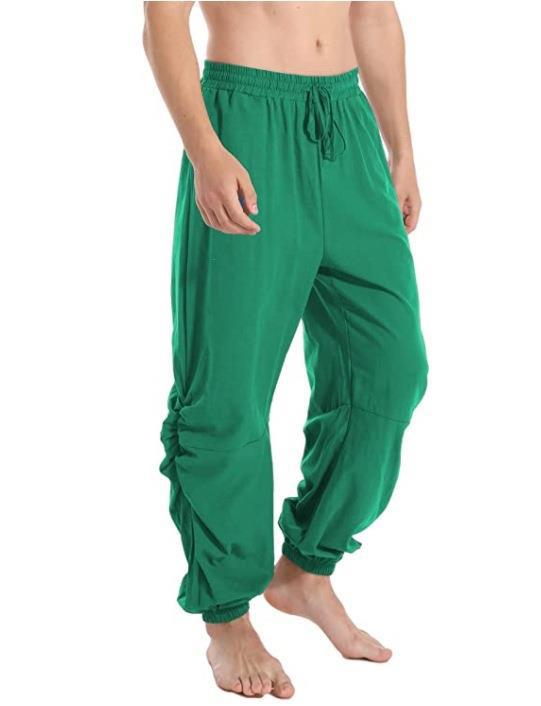 maoxiangshop Adult Men Pirate Pants Vintage Medieval Renaissance Lounge Costume Loose Pants Viking Black Brown Trouser