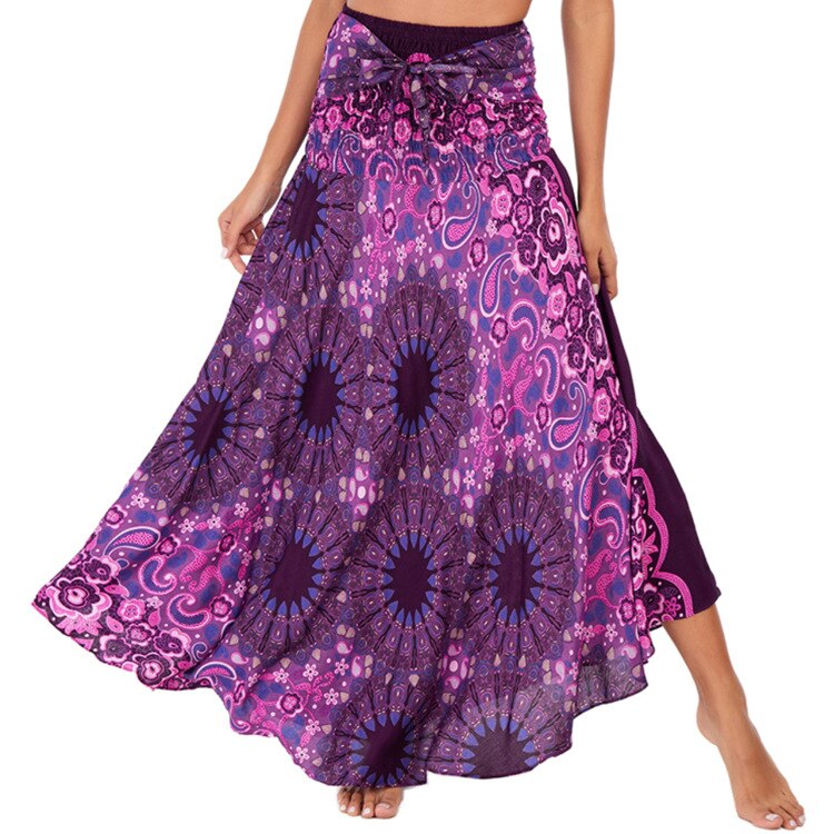 maoxiangshop Fashion Skirts Women Clothes Roupas Saia Bottom Women Skirt New Sexy Woman Long Jupe Bohemian Boho Flowers Elastic Waist Faldas