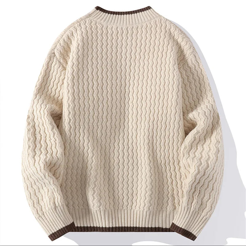 maoxiangshop New Autumn Winter Mens Mock Neck Sweaters Knitted Pullovers Fashion Casual Knitwear Men Youthful Vitality Sweater Pullover Man