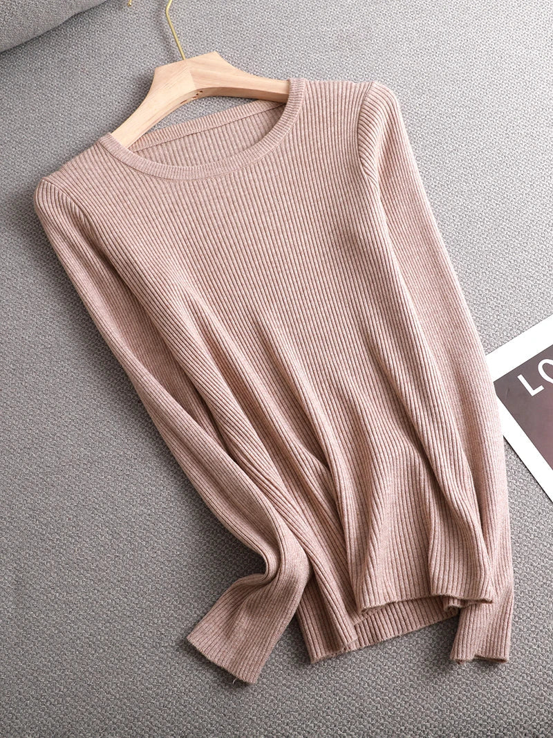 maoxiangshop winter clothes Knitted woman sweaters Pullovers spring Autumn Basic women's jumper Slim women's sweater cheap pull long sleeve