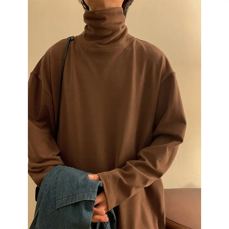 maoxiangshop Casual Sweatshirts Men/Women Hoodies Pullover Streetwear Solid Turtleneck Hoodie Hip hop Basic Hoodies Oversized Clothes