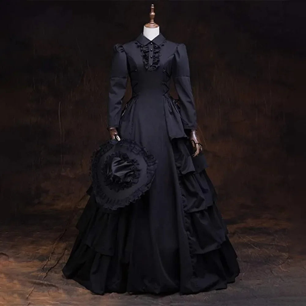 maoxiangshop - Halloween Costumes for Women Medieval Victorian Dress Halloween Renaissance Gothic Lace Queen Princess Dress