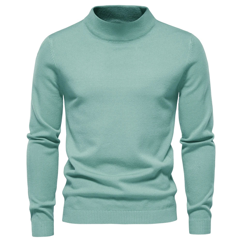 maoxiangshop New Winter Turtleneck Thick Mens Sweaters Casual Turtle Neck Solid Color Quality Warm Slim Turtleneck Sweaters Pullover Men