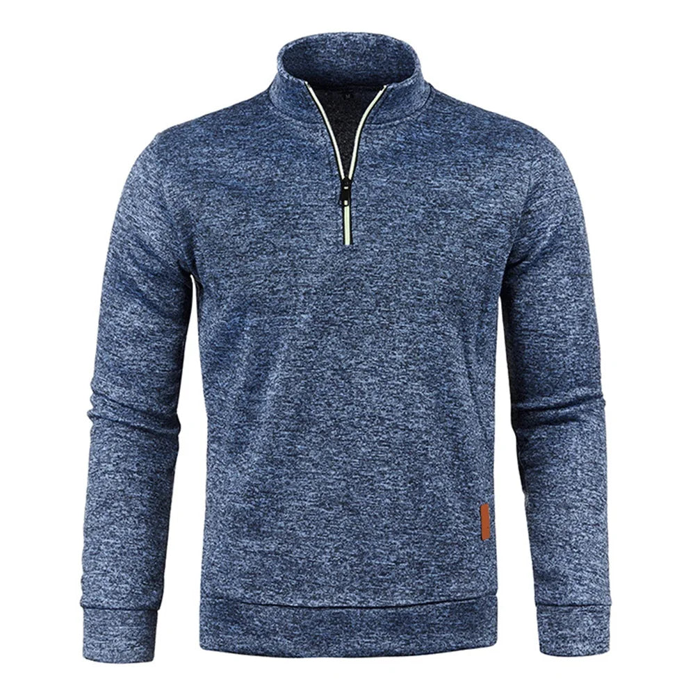 maoxiangshop Men Pullover Men's Thicker Sweatshirts Half Zipper Pullover for Male Hoody Man Sweatshir Autumn Solid Color Turtleneck Sweaters