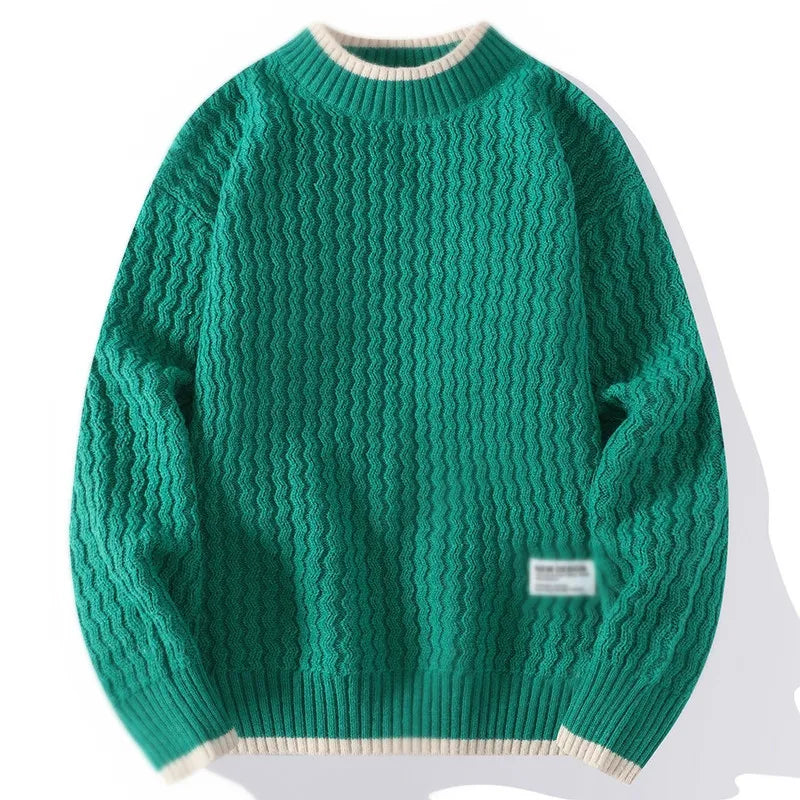 maoxiangshop New Autumn Winter Mens Mock Neck Sweaters Knitted Pullovers Fashion Casual Knitwear Men Youthful Vitality Sweater Pullover Man