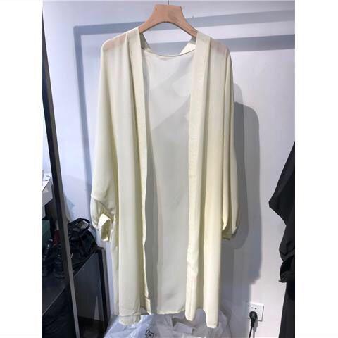 maoxiangshop long Jacket Women Summer Thin Loose See-through Sunscreen Pure Long Sleeve Sexy Coat Chiffon Bohemian Female New Fashion Tops