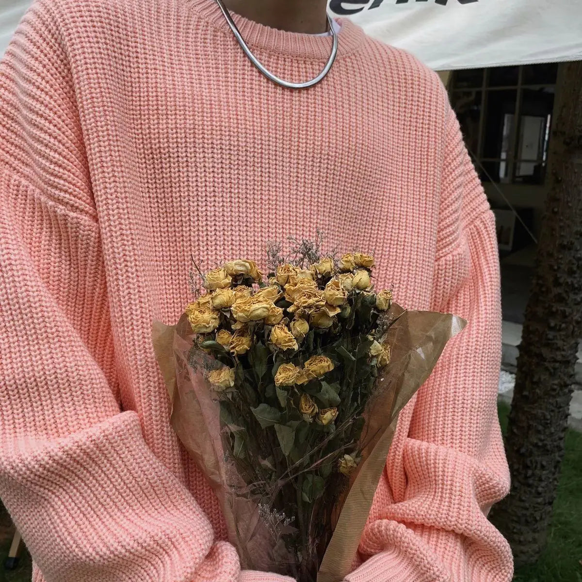 maoxiangshop Men Autumn Solid Color Wool Sweaters Slim Fit Streetwear Mens Clothing Casual Knitted Sweater Men Korean Fashion Pullovers