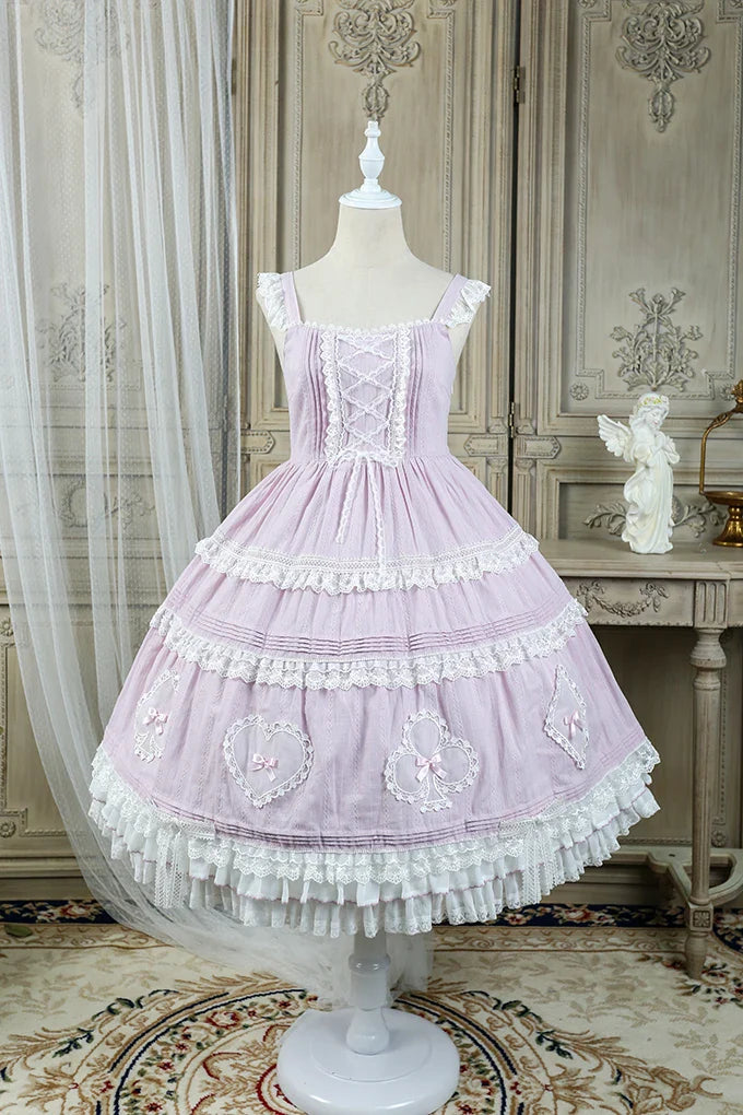 maoxiangshop - Lolita Alice Lace Bow Camisole Dress