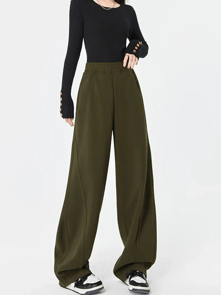maoxiangshopJmprs Harajuku Women Streetwear Sweatpants High Waist Hip Hop Wide Leg Pants Korean Oversize Loose Bf Retro Trousers Spring New