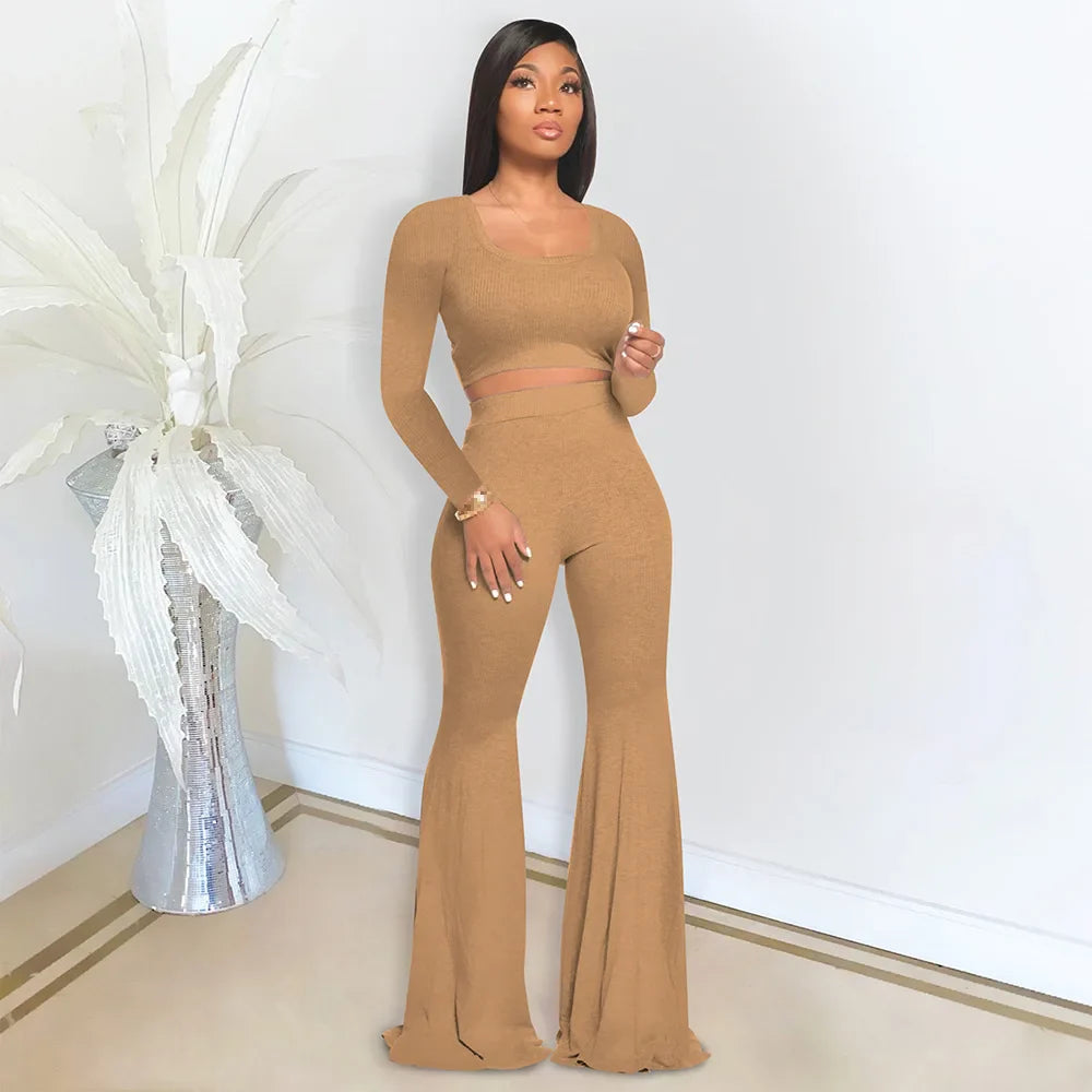 maoxiangshop Two Piece Set Women Outfits Fall Outfits Women 2 Piece Set Pants Sets Long Sleeve Fall Clothes for Woman