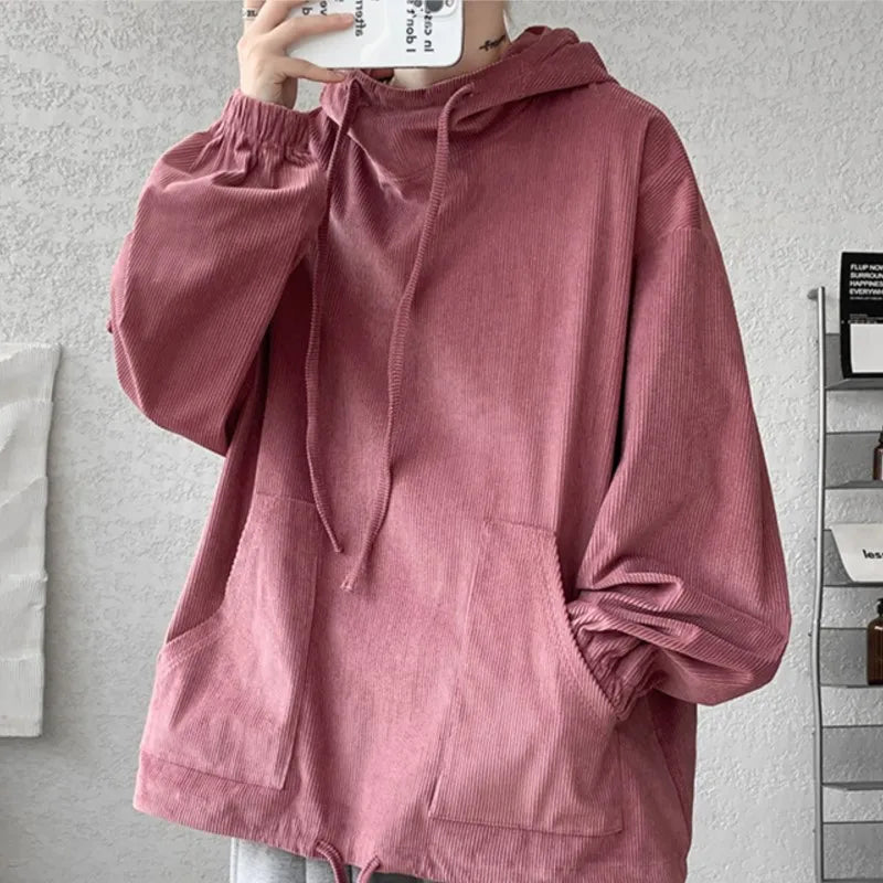 maoxiangshop Autumn Stand Collar Hoodies Sweatshirts Men Woman Fashion Pink Black Khaki Hip Hop Hoody Male Brand Casual Loose Tops