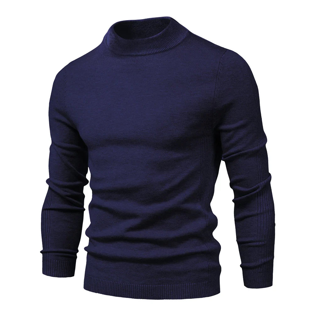 maoxiangshop New Winter Turtleneck Thick Mens Sweaters Casual Turtle Neck Solid Color Quality Warm Slim Turtleneck Sweaters Pullover Men