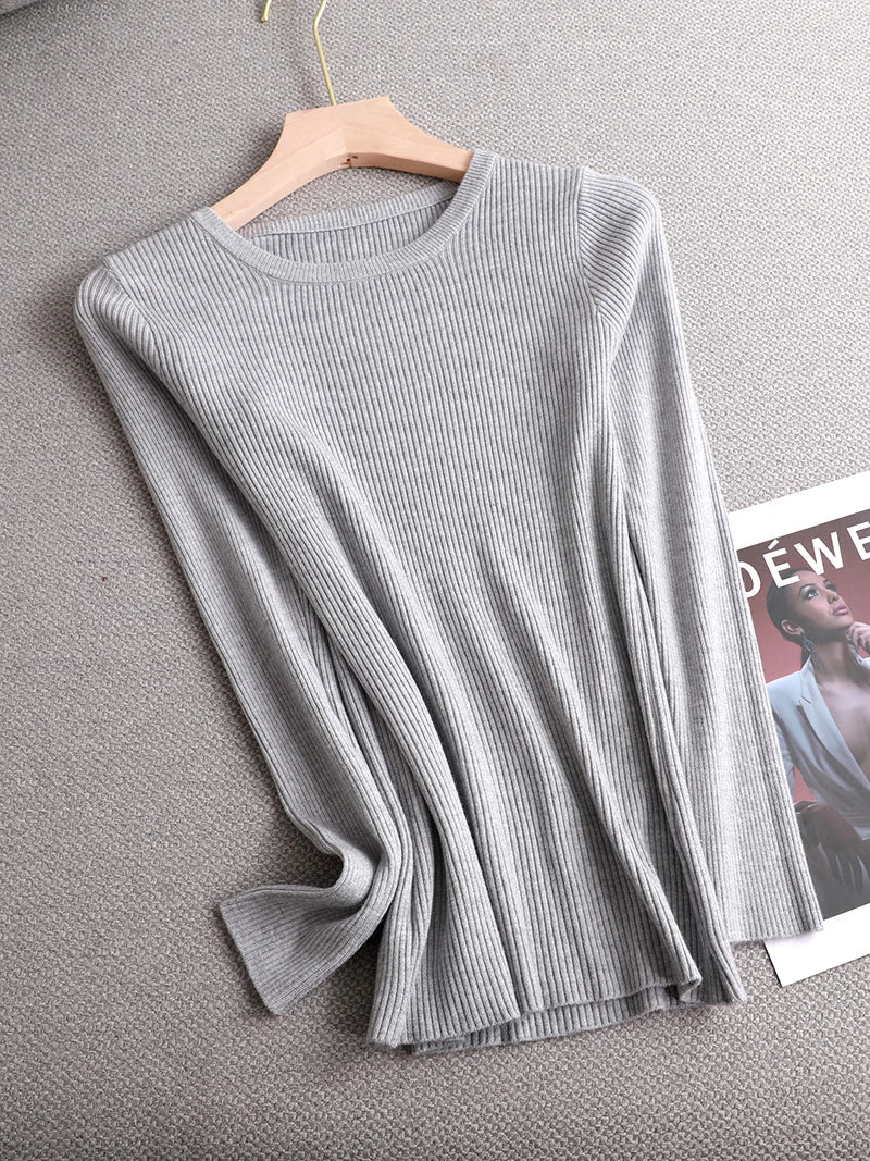 maoxiangshop winter clothes Knitted woman sweaters Pullovers spring Autumn Basic women's jumper Slim women's sweater cheap pull long sleeve