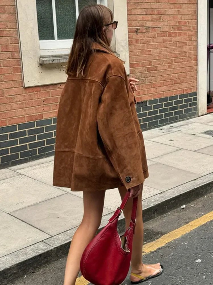 maoxiangshop - Fashion Single Breasted Pocket Jacket 2024 Casual Solid Long Sleeved Women's Coat Autumn Lady High Street Commuting Outcoat