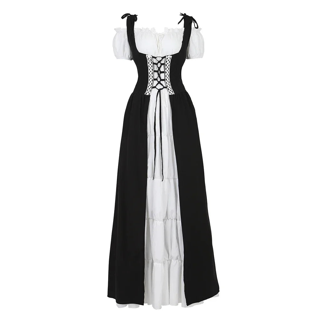 maoxiangshop - Renaissance Dress for Women Irish Medieval Dresses Victorian Female Costumes Halloween Cosplay Costume Masquerade Party Outfits