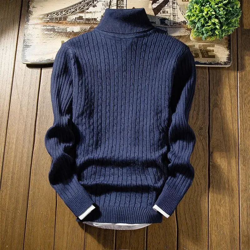 maoxiangshop Male Sweater Winter Pullover Turtle Neck Men S Jumper White