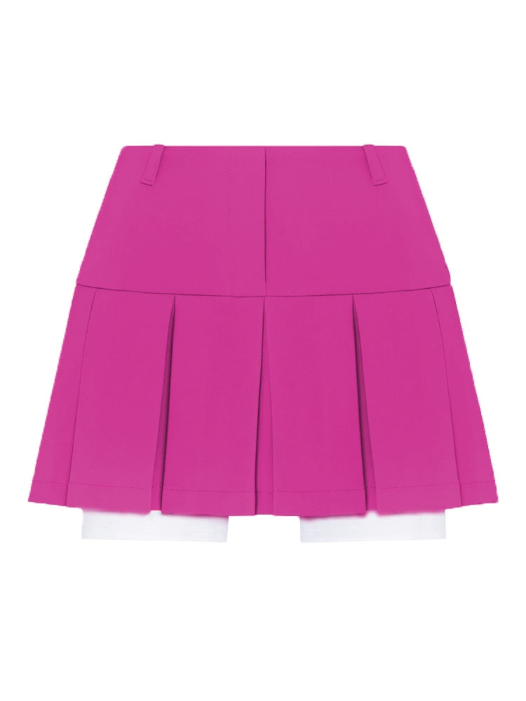 Taruxy Fall Women Blazer Suit Two Piece Sets Turn-down Collar Blazers Tops And Pleated Skirts Femme High Street Y2K Outfits