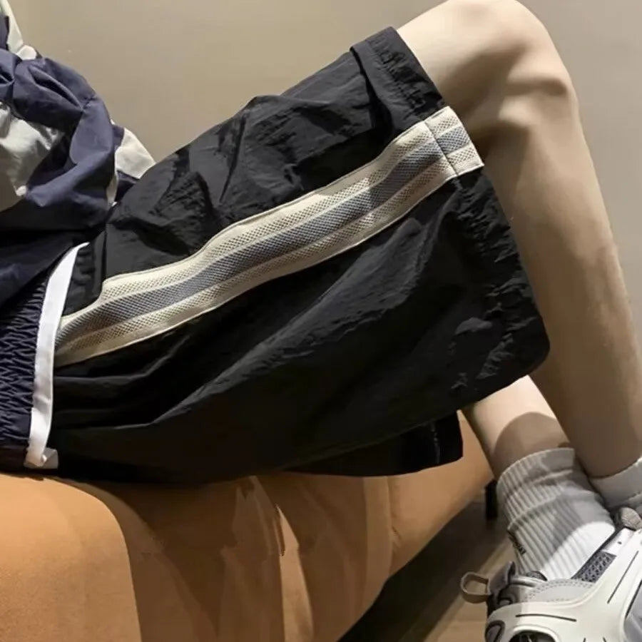 maoxiangshop Wide Shorts Pants Men Quick Drying Hawaiian Beach Oversized Casual Joggers Korean Streetwear Baggy Sports Trousers Male