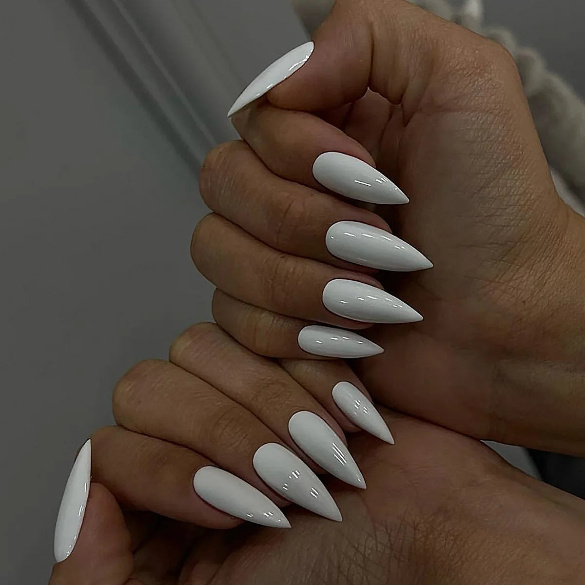 maoxiangshop 24Pcs False Nails With Glue Almond Pink Butterfly Design Detachable Rhinestones Acrylic Fake Nails long stiletto Press On Nails