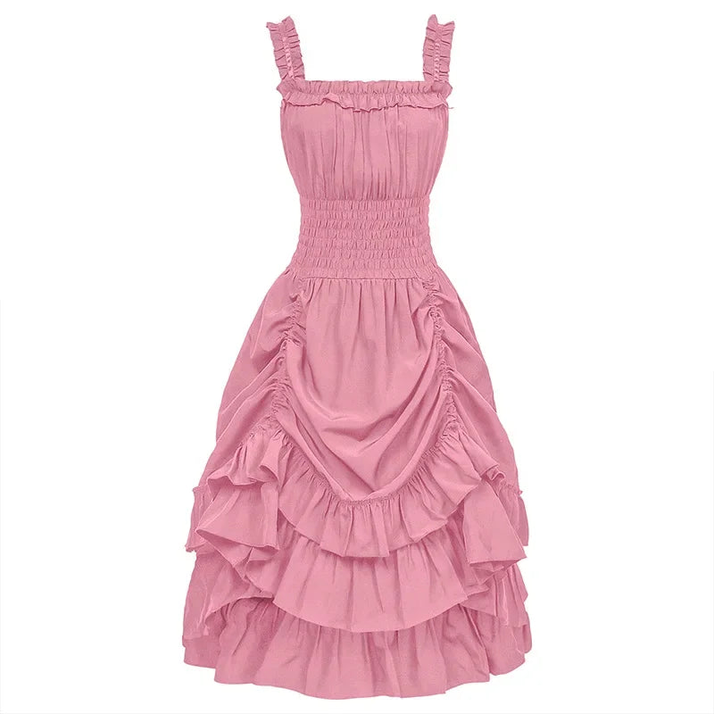 maoxiangshop - 2024 High Waist Ball Gown Cosplay Costume New European and American Long Victorian Medieval Dress