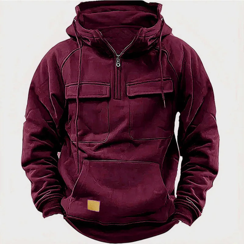 maoxiangshop Vintage Men Hoodie Sweatshirt Street Man Clothing Men's Oversized Hooded Pullover Male Retro Harajuku Solid Color Hoody