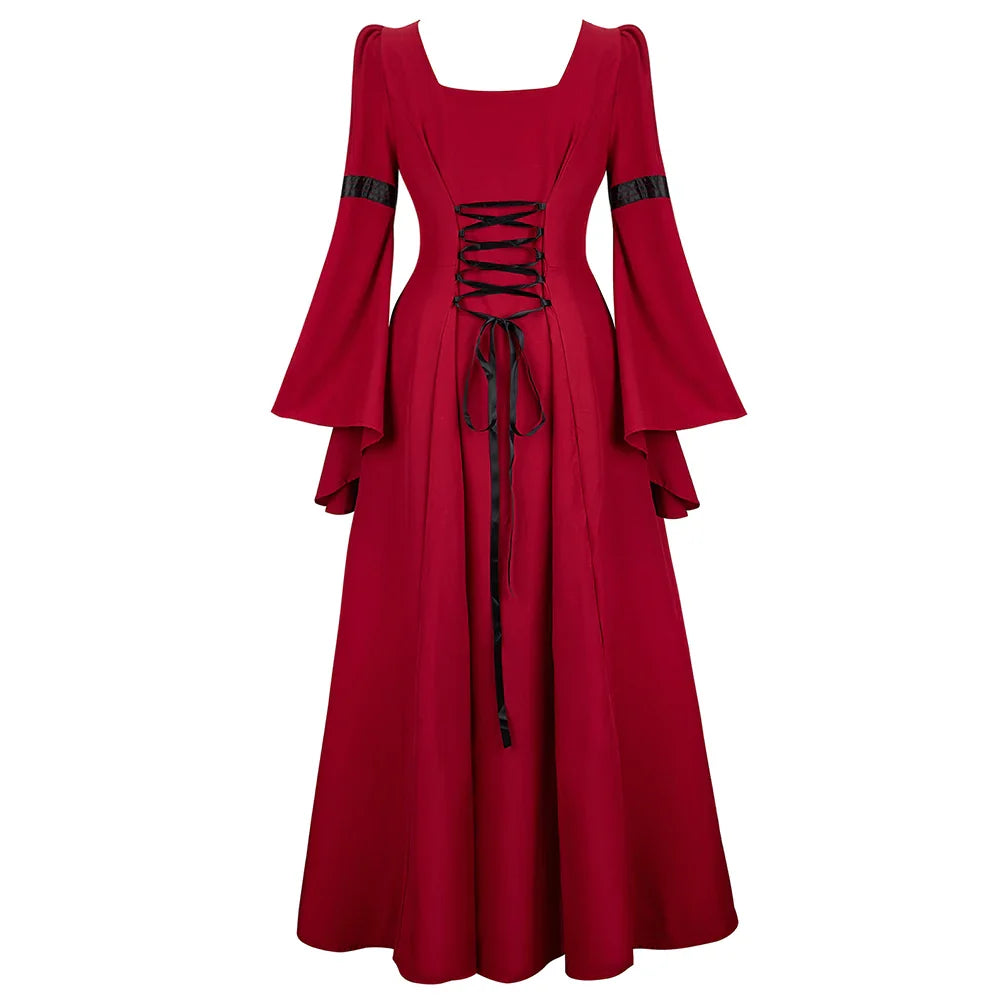 maoxiangshop - Renaissance Costumes for Women Medieval Dress Irish Halloween Costume for Women Pirate Dresses