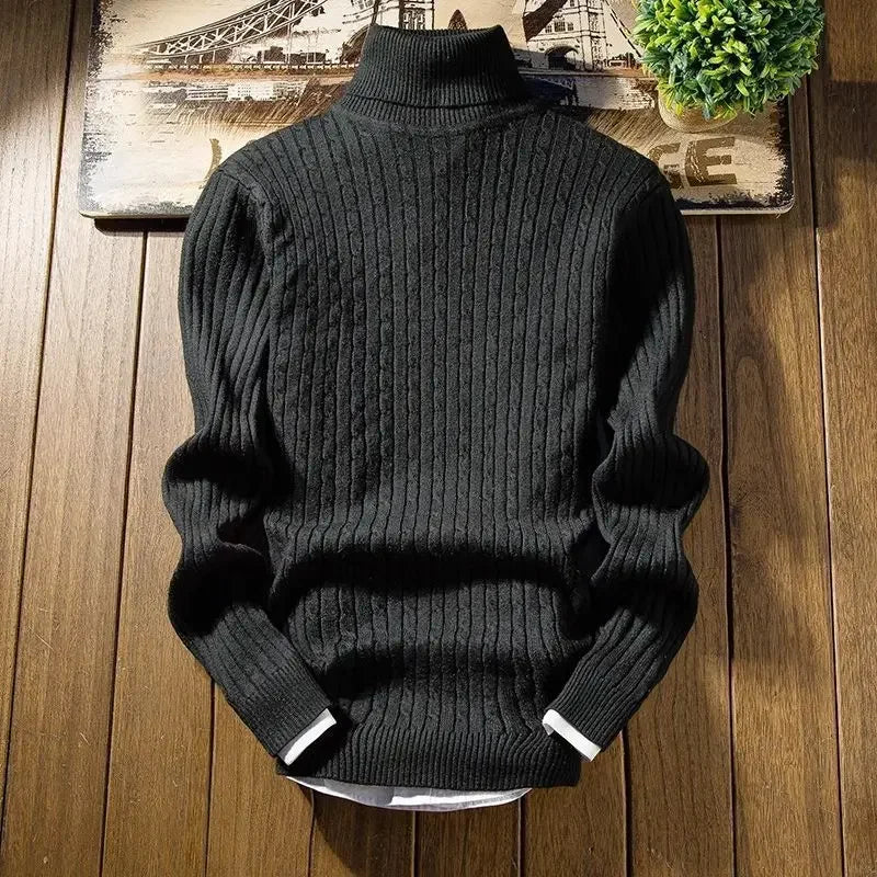 maoxiangshop Male Sweater Winter Pullover Turtle Neck Men S Jumper White