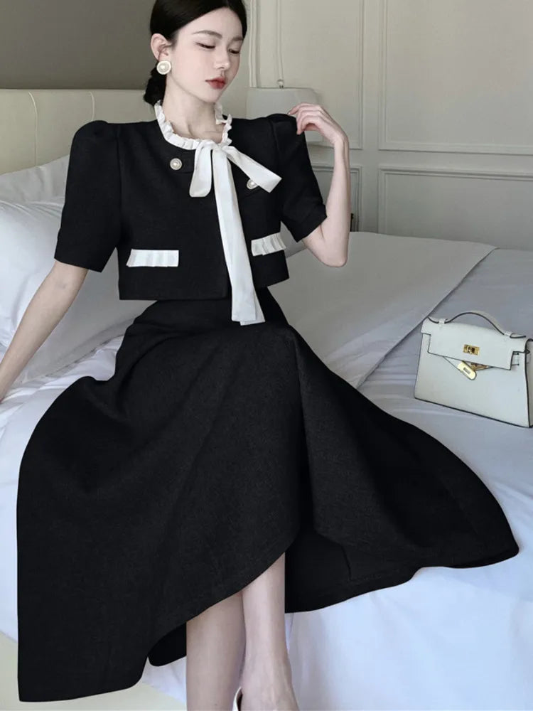 maoxiangshopsummer two piece set for women Crop Top + Pleated long Skirt Suit 2 piece sets women outfit ensemble femme