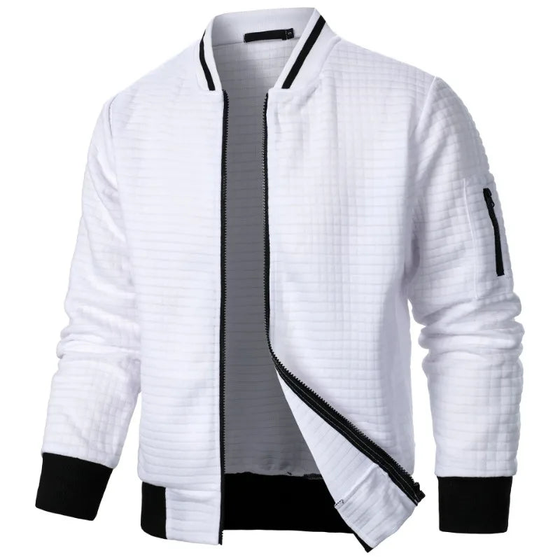 maoxiangshop Autumn Mens Long Sleeve Zipper Jacket Stand Up Coats Sport Outdoor Sweatwear Winter Warm Baseball Collar Sweatshirts