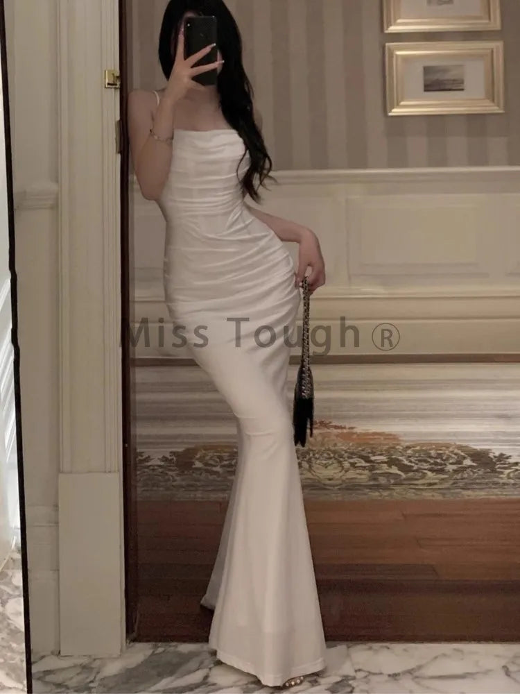 Red Sexy Vintage Summer Dress for Women Spaghetti Strap Elegant Evening Party Midi Dress Female Slim Y2k Casual Clothes New